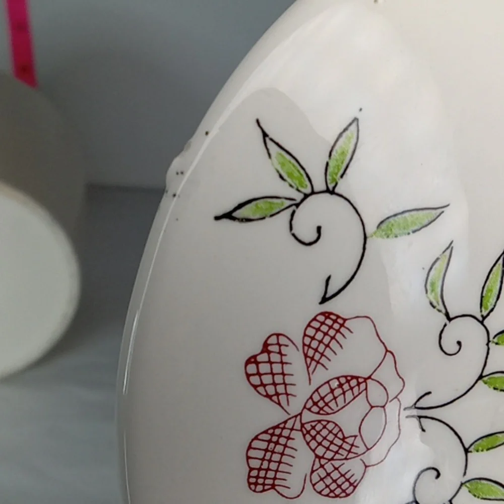 Vintage Ceramic Jar Rooster and Cow Butter Grease Lidded Crock Cottagecore Farm